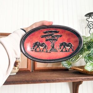 Vintage Rhino Soapstone Dish
